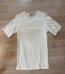 メゾン マルジェラ クリーム Tシャツ リブ付ラウンドネック （34) a 