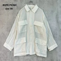 ROPE PICNIC ロペピクニック 38 アイボリー ミリタリーシアーライトジャケット アウター シャツジャケット 羽織り 長袖 シースルー 透け感 カジュアル 4ポケット 中国製 ★ ■◇ ★ ■◆
