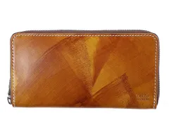 新品 [タケオキクチ] 長財布 ラウンドファスナー 本革 メンズ 3072 ハンド レザー 牛革 (キャメル)