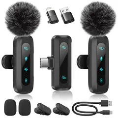 【2026新型ピンマイク】ピンマイク ワイヤレス iPhone/iPad/PC/Android対応 2人同時使用 瞬時接続 LED指示灯搭載 ノイズ軽減 音画同期・自動ペアリング・静音・リバーブ機能・即插即用 7時間連続使用 360°集音 3 e3913567