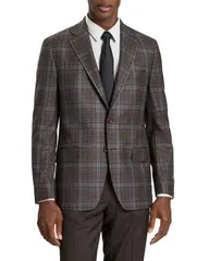 テッドベーカー レディース アウター ジャケット・ブルゾン ジャケット Ted Baker Winfred Plaid Modern Fit Suit Jacket BrownBlue ブルーのサムネイル