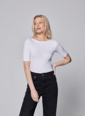 華奢魅せワイドボートネックニット boutique310 ホワイト - メルカリ