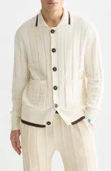 スコッチアンドソーダ メンズ アウター パーカー・スウェット カーディガン Scotch Soda Structure Boucl Cardigan Eggnogのサムネイル