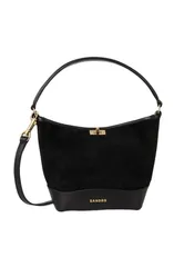 サンドロ レディース バッグ ミニ スエード レザー SANDRO Tangoso mini suede and leather bag Black ブラックのサムネイル