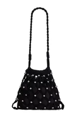 サンドロ レディース バッグ メッシュ SANDRO Studded net mesh bag Black ブラックのサムネイル