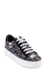 カール ラガーフェルド レディース シューズ スニーカー ロゴ KARLAGERFELD PARIS Cate Pin Logo Sneaker Multi Black ブラックのサムネイル