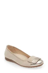 ガボール レディース シューズ パンプス トール Gabor Metallic Ballet Flat Beige ベージュのサムネイル
