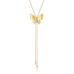 ジェシカシンプソン レディース アクセサリー ネックレス・チョーカー レース Jessica Simpson GoldTone ButterflyLariat Necklace with Green