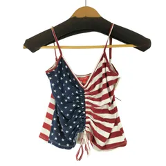 ゲス GUESS フロントギャザー アメリカンキャミソール レディース import：XS のサムネイル