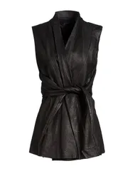 リックオウエンス レディース アウター ジャケット・ブルゾン レザーブルゾン RICK OWENS Black ブラックのサムネイル