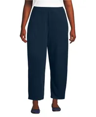 ランズエンド レディース ボトムス カジュアルパンツ プラスサイズ アンクル ニット Lands End Plusize Sport Knit High Rise Barrel Ankle Pants Radiant navy ネイビー