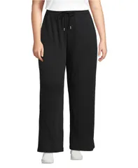 ランズエンド レディース ボトムス カジュアルパンツ ストレート ニット Lands End Womensport Knit High Rise Pull On Relaxed Straight Leg Pants Black ブラック