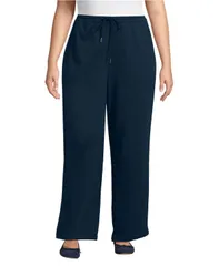 ランズエンド レディース ボトムス カジュアルパンツ ストレート ニット Lands End Womensport Knit High Rise Pull On Relaxed Straight Leg Pants Radiant navy ネイビー