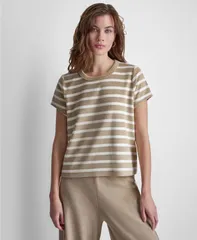 ダナキャランニューヨーク レディース トップス Tシャツ クルーネック プチ 半袖 DKNY Jeans Petite ShortSleeve Crew Neck TShirtravertine Stのサムネイル