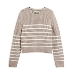 バブアー レディース アウター ニット・セーター クルーネック Barbour Womens Crew Neck Jumper Light Sand Stp サンドのサムネイル