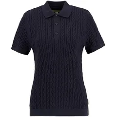 バブアー レディース アウター ニット・セーター ポロシャツ Barbour Hartland Short Sleeve Polo Neck Jumper Navy ネイビーのサムネイル