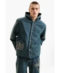 デジグアル メンズ アウター ジャケット・ブルゾン デニム Desigual Mens Reversible Mickey denim jacket Medium blue ブルーのサムネイル