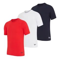 リーボック メンズ トップス シャツ Reebok Mens 3 Pack T Shirtsanto RedWhiteNavy ホワイトのサムネイル