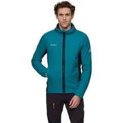 マムート メンズ アウター ジャケット・ブルゾン フーデッドジャケット Mammut Rime Air IN Hybrid Hooded Jacket Mens Deep TealBlack ブラックのサムネイル