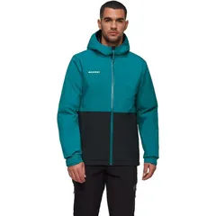 マムート メンズ アウター ジャケット・ブルゾン フーデッドジャケット Mammut Linard HS Thermo Hooded Jacket Mens Deep TealBlack ブラックのサムネイル