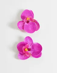 エイソス レディース アクセサリー ASOS DESIGN Pack of 2 hair clips with tropical orchidesign PINK ピンクのサムネイル