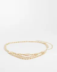エイソス レディース アクセサリー ベルト ASOS DESIGN chunky chain coin belt GOLD ゴールドのサムネイル