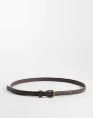 エイソス レディース アクセサリー ベルト ジーンズ ASOS DESIGN waist and hip skinny jeans belt in chocolate with gold buckleのサムネイル