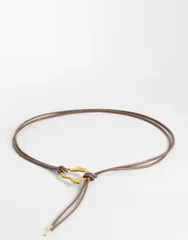 エイソス レディース アクセサリー ベルト ASOS DESIGN waist and hip hammered loop through belt in chocolate チョコレートのサムネイル