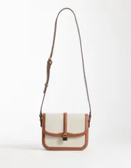 マンゴ レディース バッグ Mango cross body bag with buckle in cream BEIGE ベージュのサムネイル