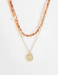 マンゴ レディース アクセサリー ネックレス・チョーカー・ペンダントトップ レース Mango layered necklace in orange GOLD ゴールドのサムネイル