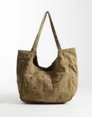 エイソス メンズ バッグ ASOS DESIGN textured tote bagREEN グリーンのサムネイル