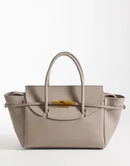 エイソス レディース バッグ ASOS DESIGN belted hardware grab handle tote in stone ストーンのサムネイル