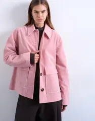 トップショップ レディース アウター ジャケット・ブルゾン スエード Topshop faux suede patch pocketed boxy jacket pink ピンクのサムネイル