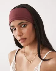 エイソス レディース アクセサリー ジャージー ASOS DESIGN softouch jersey headband Mulberry バーガンディのサムネイル
