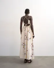 トップショップ レディース トップス ワンピース プリント マキシ Topshopoplin strappy back volume maxi sundress in mosaic print Mosのサムネイル