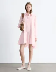 アンドアザーストーリーズ レディース トップス ワンピース ポロシャツ ミニ コットン Other Stories pure cotton poplin polo mini dress PINK ピンク