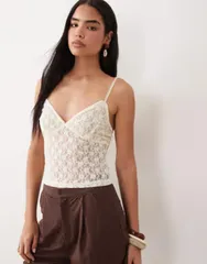 エイソス レディース トップス タンクトップ レース ASOS DESIGN lace cami top in buttermilkのサムネイル