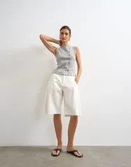 トップショップ レディース トップス タンクトップ Topshop button up tank top in heather Gray Heather グレーのサムネイル