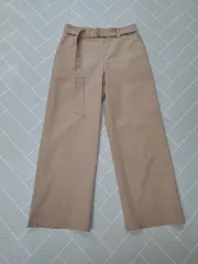 LIST ベージュ ワイド ベルト パンツ (67-91)