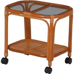ヴィンテージ ラタン ガラステーブル 籐家具 昭和レトロ モダン - メルカリ