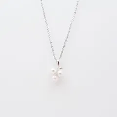 ミキモト アコヤ真珠 ダイヤモンド ペンダント ネックレス 5.1~5.0mm 40cm K18WG 内箱 付き Sランクのサムネイル