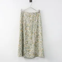 美品 リフレクト Reflect ボタニカルプリントスカート 9＼アイボリー フラワー 花柄 フラワー イージー ゴム ロング【2400014961447】のサムネイル