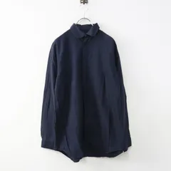 Archive トゥジュー TOUJOURS コットンシルク 丸襟 長袖シャツ 2 ネイビー／【2400014961973】のサムネイル