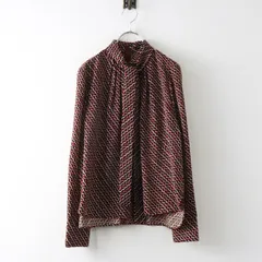 美品 トランスワーク TRANS WORK 幾何学プリントボウタイブラウス 40＼ブラウン シャツ プルオーバー【2400014964523】のサムネイル