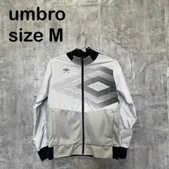 【T-1368】UMBRO アンブロ M相当 トラックジャケット グレー ブラック ジャージ サッカー Y2K テック系 スポーツミックス 古着 フルジップ ロゴ刺繍 フェード 雰囲気系