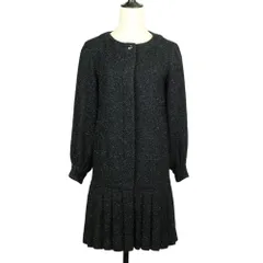 美品 CHANEL シャネル シャギーニット チュニック ワンピース P46951 34 ブラック レディース 古着 中古 USEDのサムネイル