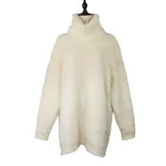 美品 GUCCI グッチ ブラッシュモヘアジャンパードレス タートルネック ニットワンピース 757392 XKDRT サイズM オフホワイト レディース 古着 中古 USEDのサムネイル