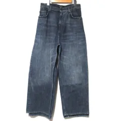 美品 23AW BALENCIAGA バレンシアガ DOUBLE SIDE PANTS ダブルサイド ワイドレッグ デニムパンツ サイズXS インディゴブルー メンズ レディース 古着 中古 USEDのサムネイル