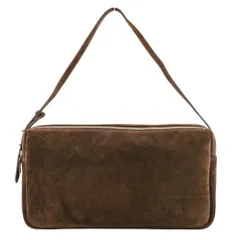美品 25SS ELLEME エレメ ドゥーズィエムクラス取扱い Trousse Large Suede Browny スエード ショルダーバッグ ブラウン レディース 古着 中古 USEDのサムネイル