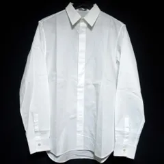 美品 DIOR HOMME ディオールオム カナージュ柄 長袖 ドレスシャツ サイズ40 ホワイト メンズ 古着 中古 USEDのサムネイル